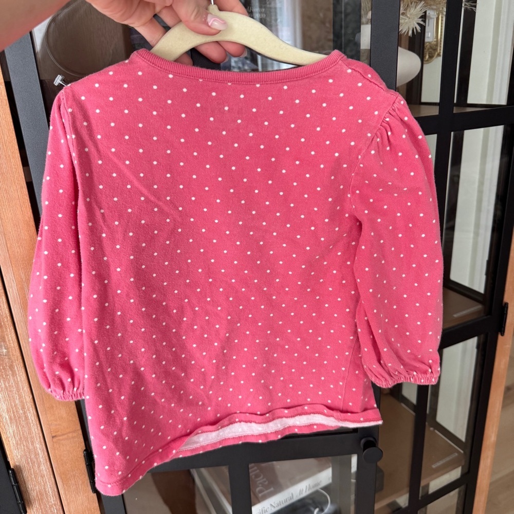 Mini Boden Cat embroidered tee polka dots 3D bow kitty toddler girl puff sleeve - Picture 4 of 4